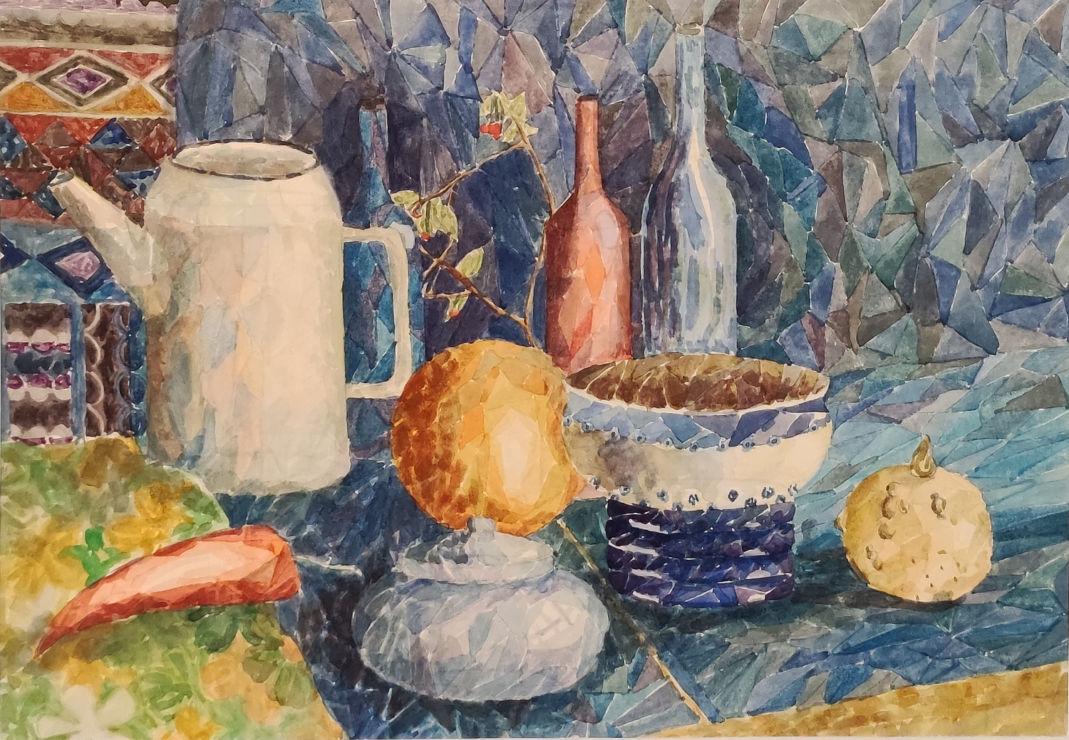 Богомякова Лера, 12 л., Осенняя пора, бум., акварель. Преподаватель Борисова Е.С..