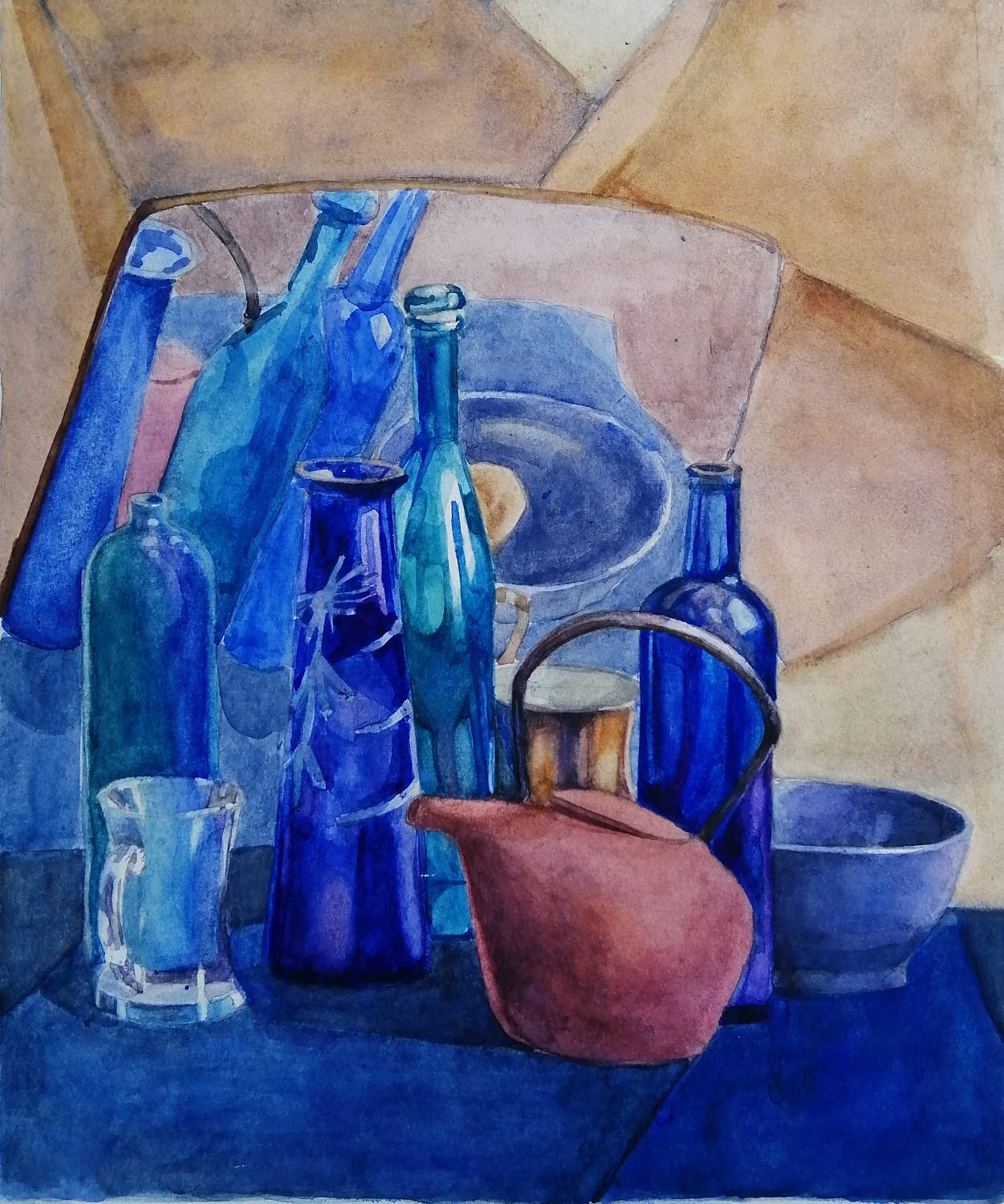 Хорошунова Валерия, 12 лет. "Натюрморт с перцами", бумага, акварель, 2018 г.  Преподаватель Цыремпилова Е.Л.
