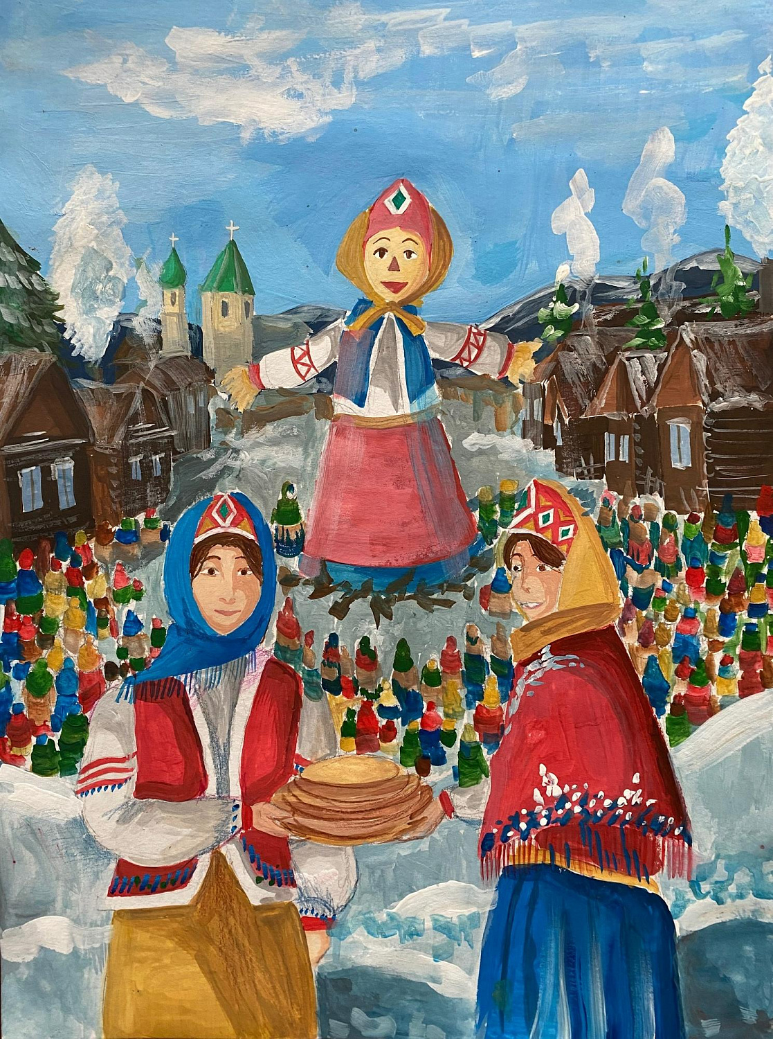 Очирова Оюна 12 лет Широкая Масленица. бум., гуашь. Преподаватель Надагурова Ю.В.