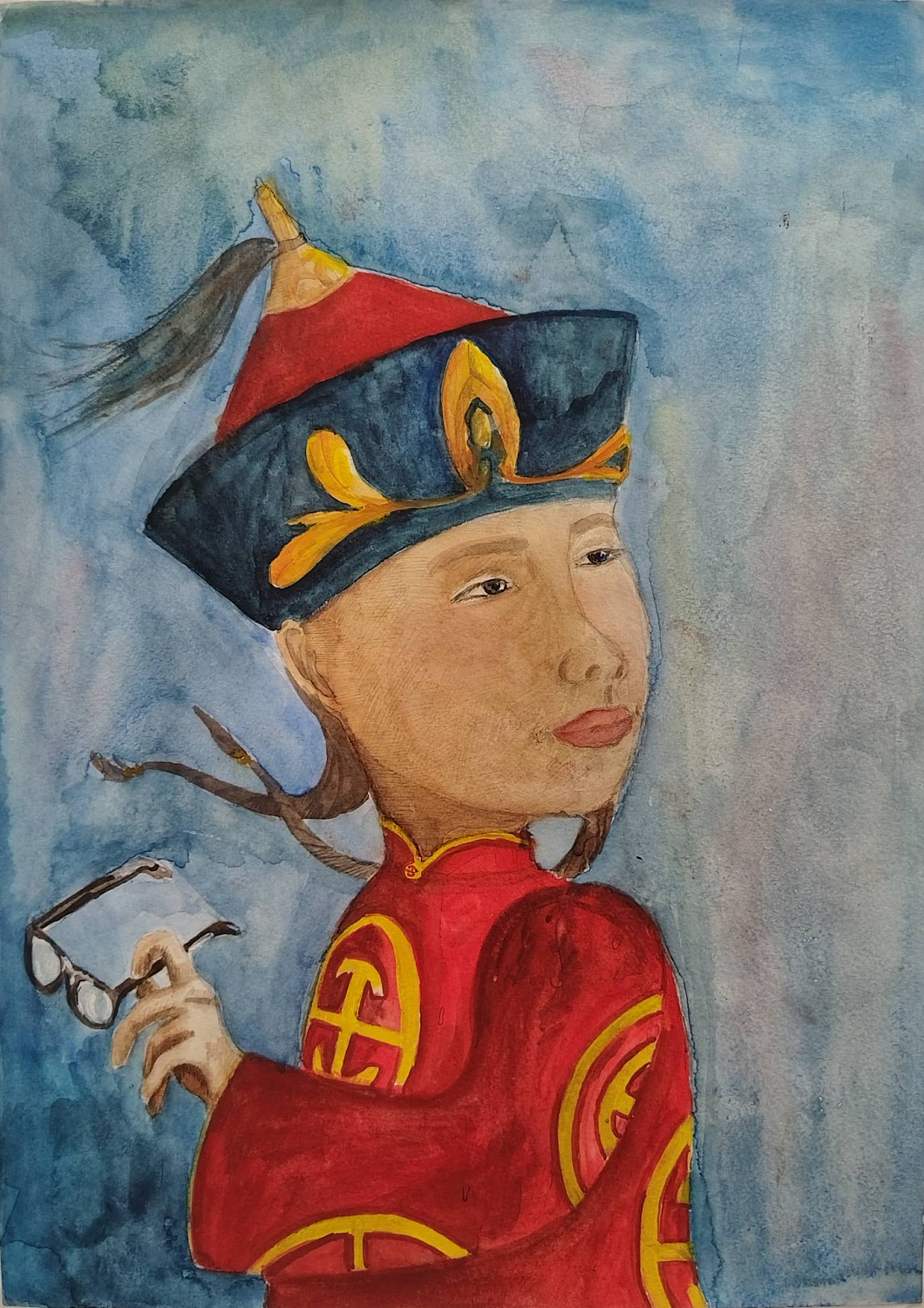 Балаганова Бальжима,13 лет. Бальжима-Великолепная, бумага, акварель. Преподаватель Жанчипова Т.С.