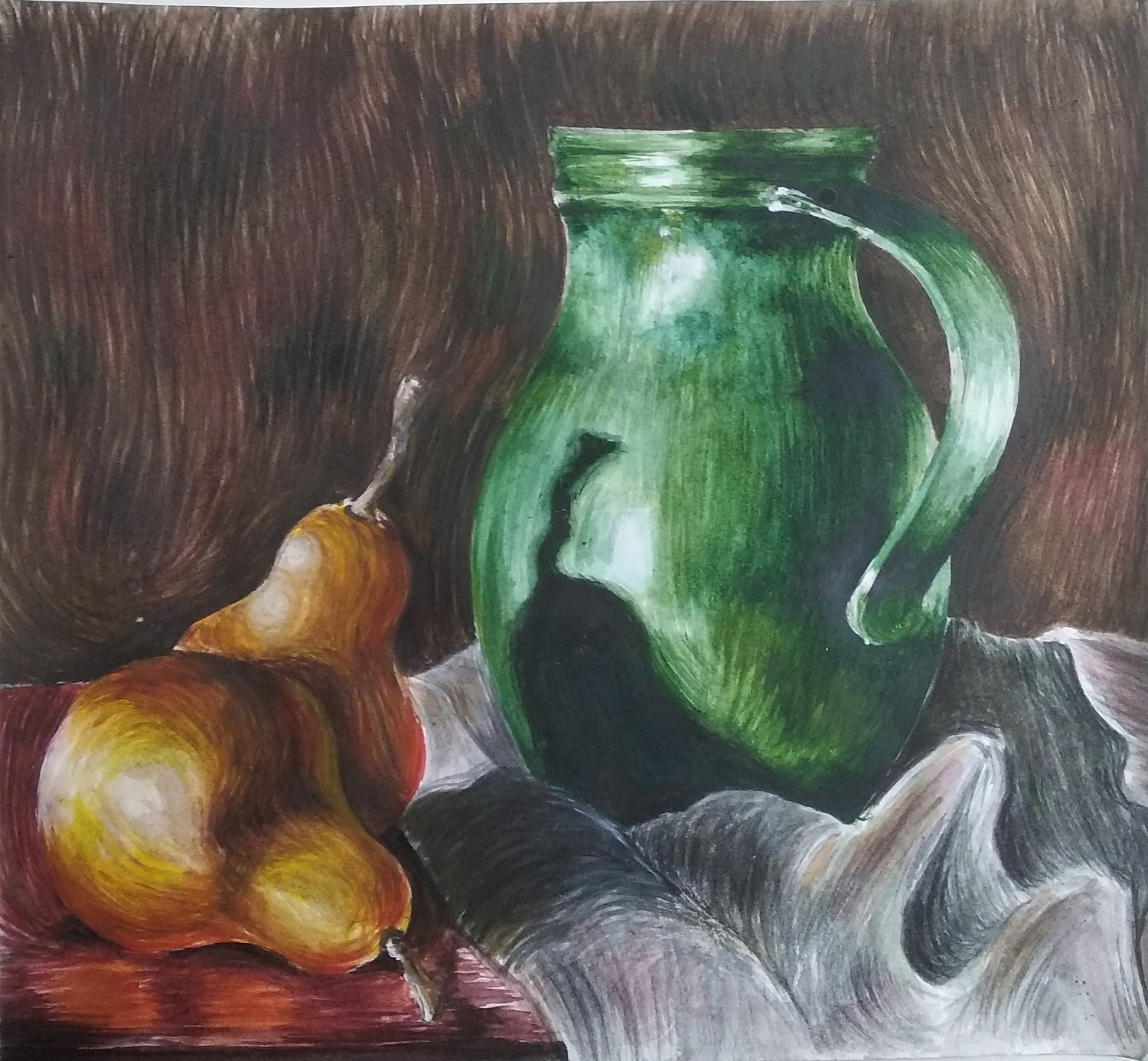 Гулгенов Арсалан, 11 лет. Этюд с подсолнухами, бумага, акварель, 2018 г. Преподаватель Гармаева С.Ю.