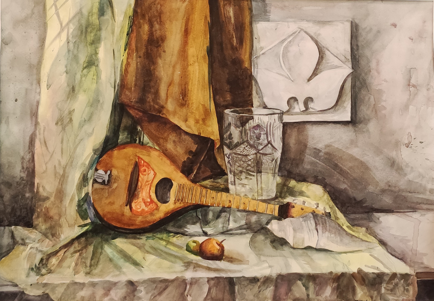 Тыхеева Александра, 13 л., Белый натюрморт, бум., акварель, 2013 г. Преподаватель Ульзутуева А.А.