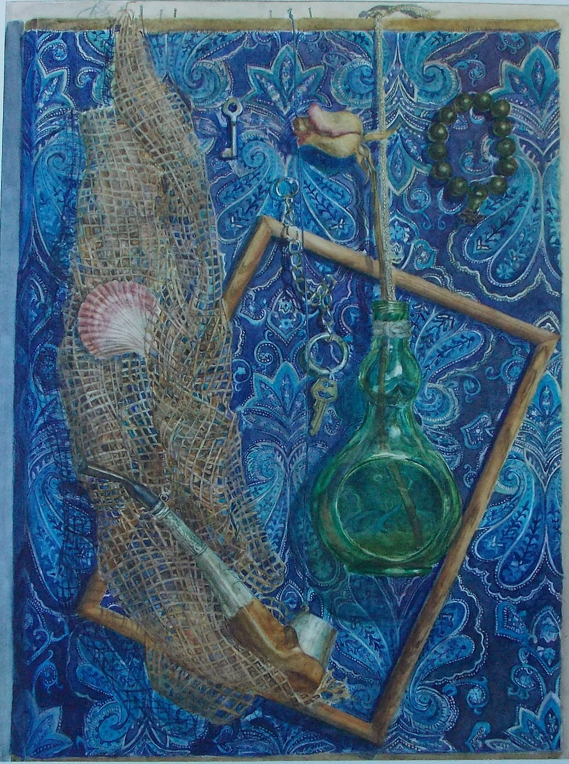 Ложкина Маша, 15 лет, Трубка и сухая роза, бум., акварель, 2014 г. Преподаватель Ульзутуева А.А.