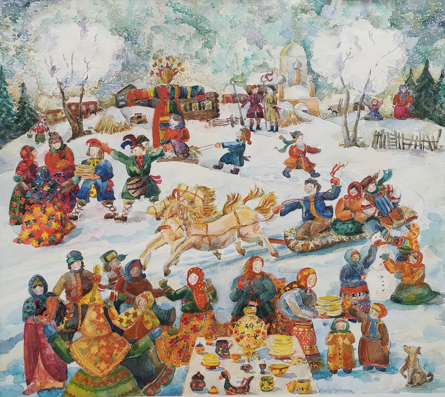 Ринчиндоржиева Инна, 14 л., Масленица, бум., акварель, 2011 г. Преподаватель Борисова Е.С.