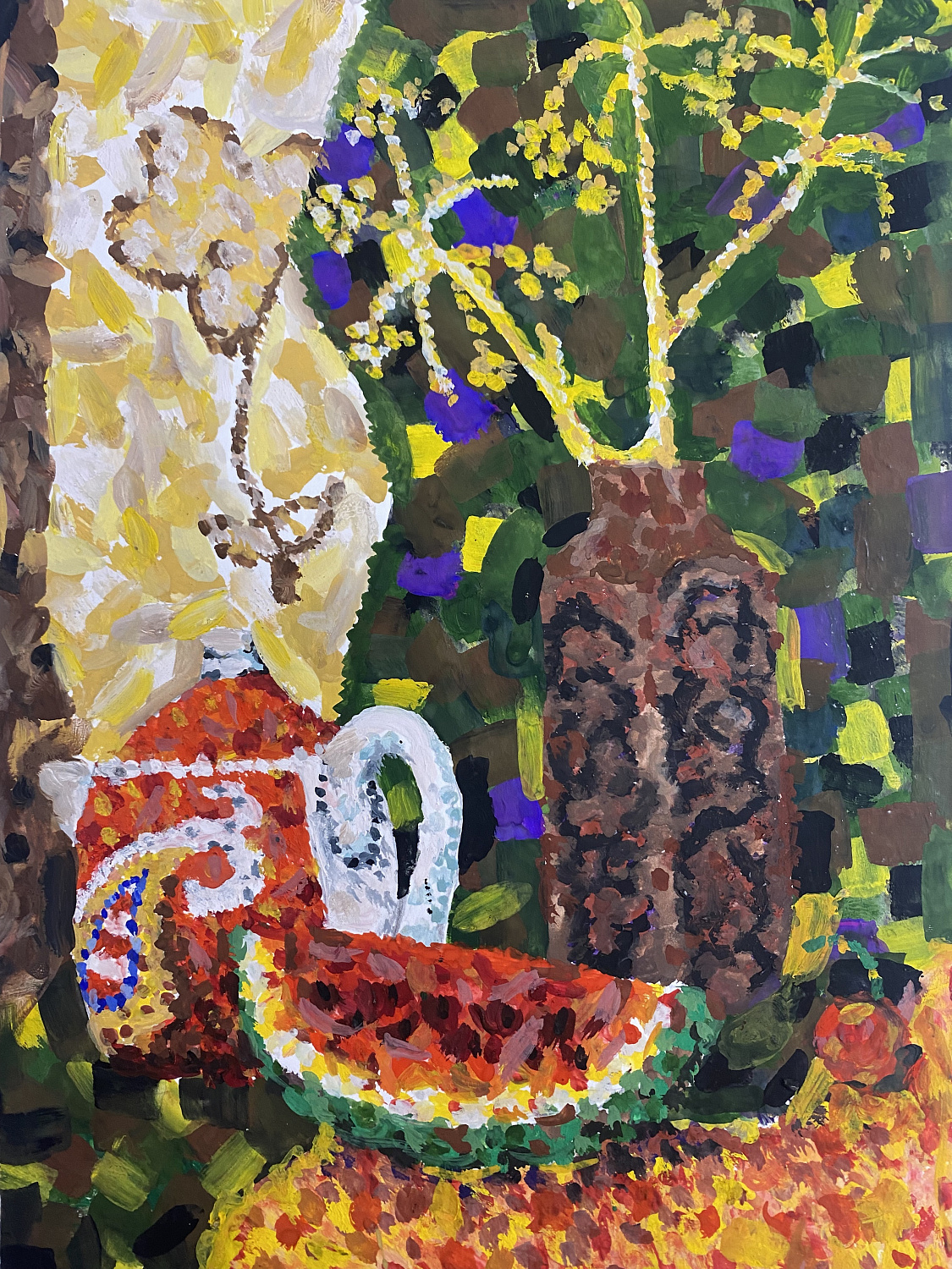 Фефелова Даша, 12 лет. Натюрморт с долькой арбуза, бумага, акварель. Преподаватель Надагурова Ю.В
